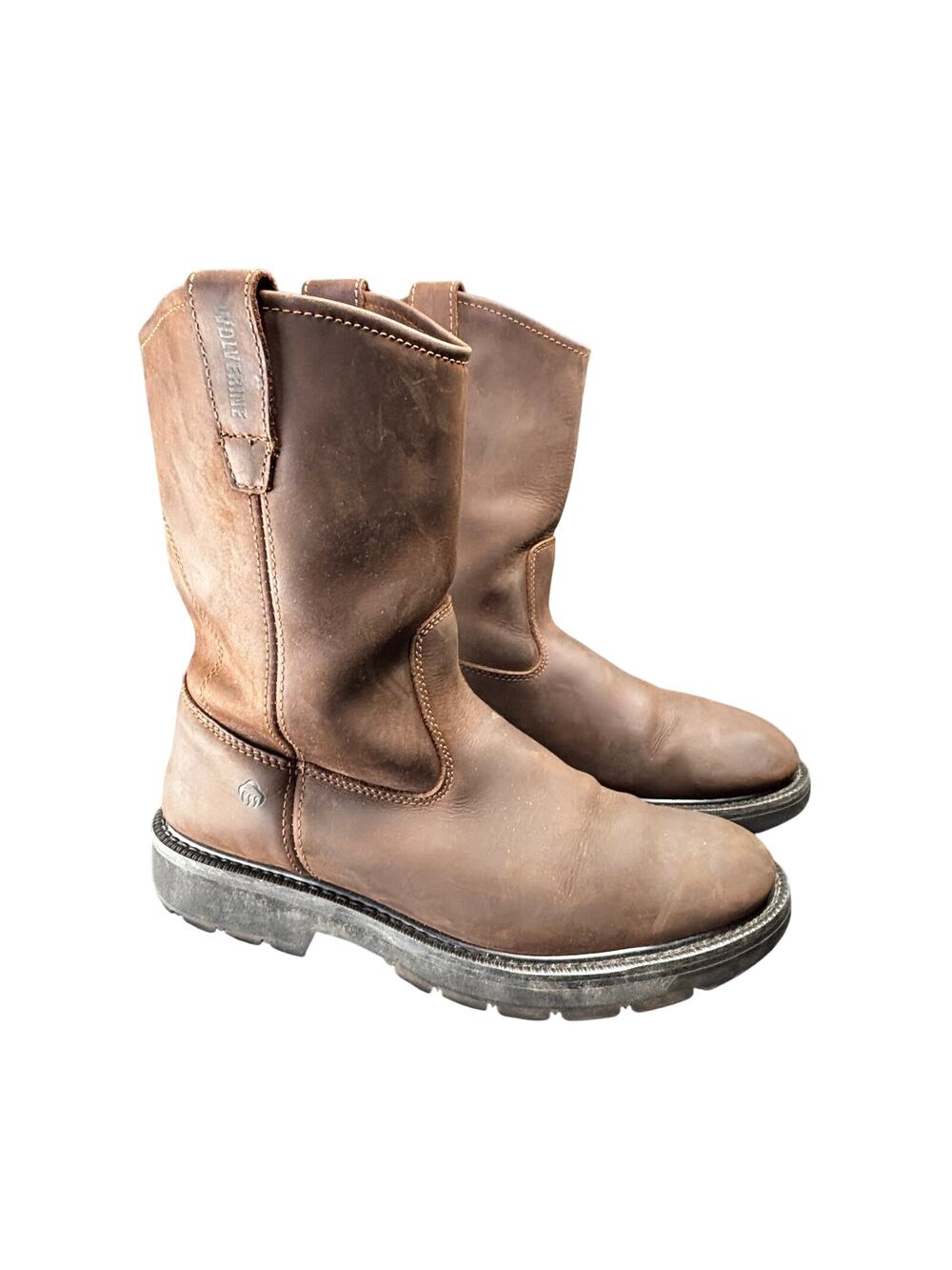 Wolverine DD Work Wellington Boots Mens 12M Brown Leather WO4727 Slip Resistant
